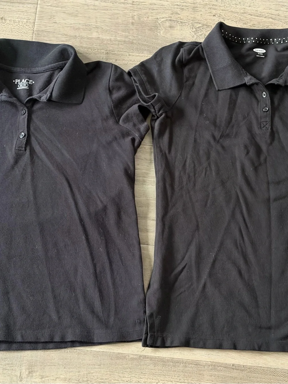 Lot of 2 Girls Black Short Sleeve School Uniform Polo Shirts Size XL (14)